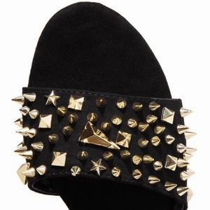 Carly Black Spiked Sandals