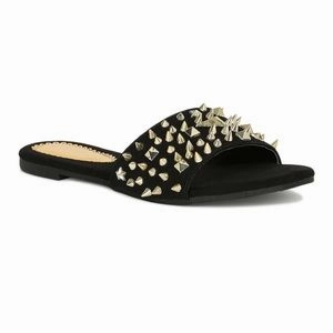 Carly Black Spiked Sandals