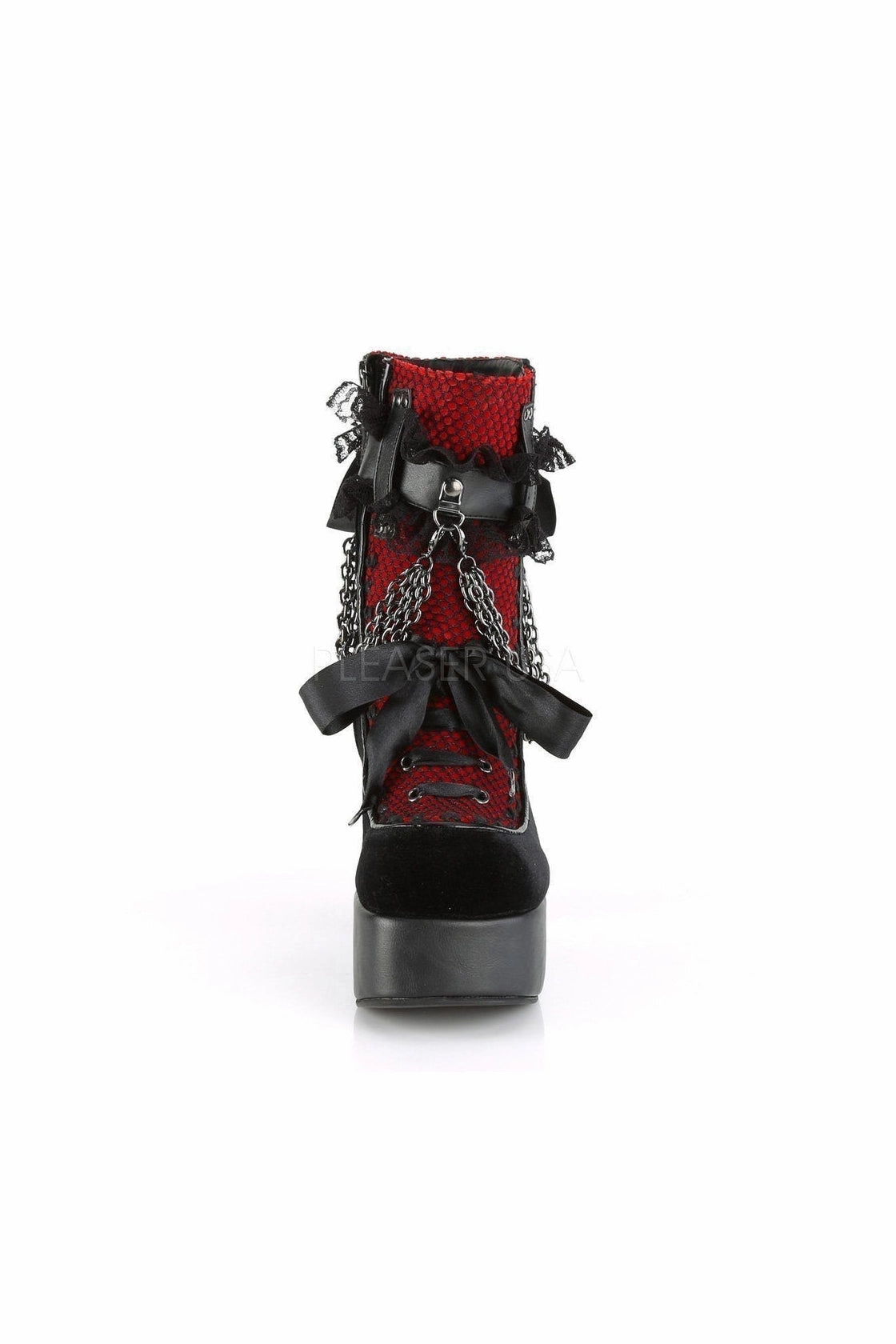 CHARADE-110 Demonia Ankle Boots | Black Faux Leather