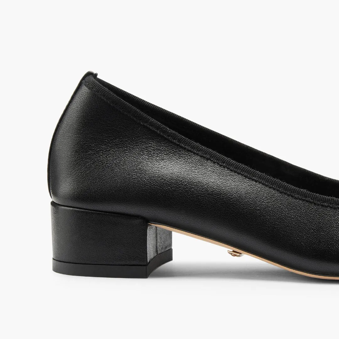 *Chiara - Black 3cm Ballet Pumps