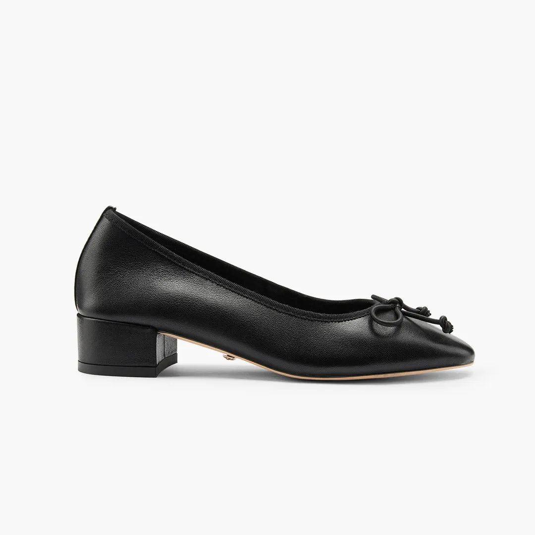 *Chiara - Black 3cm Ballet Pumps