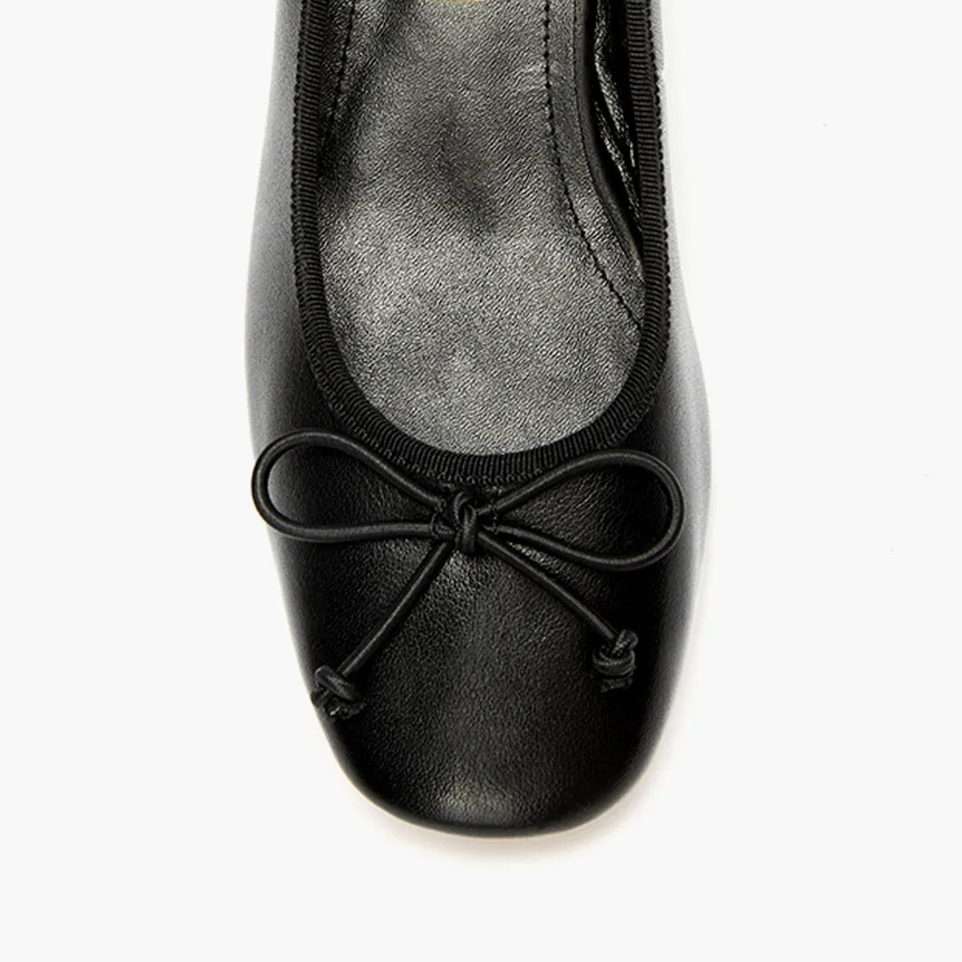 *Chiara - Black 3cm Ballet Pumps