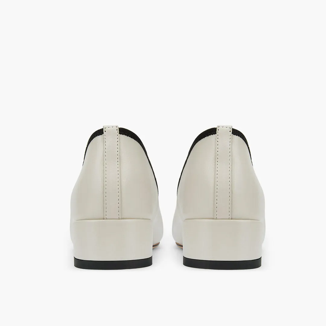 *Chiara - Ivory 3cm Ballet Pumps