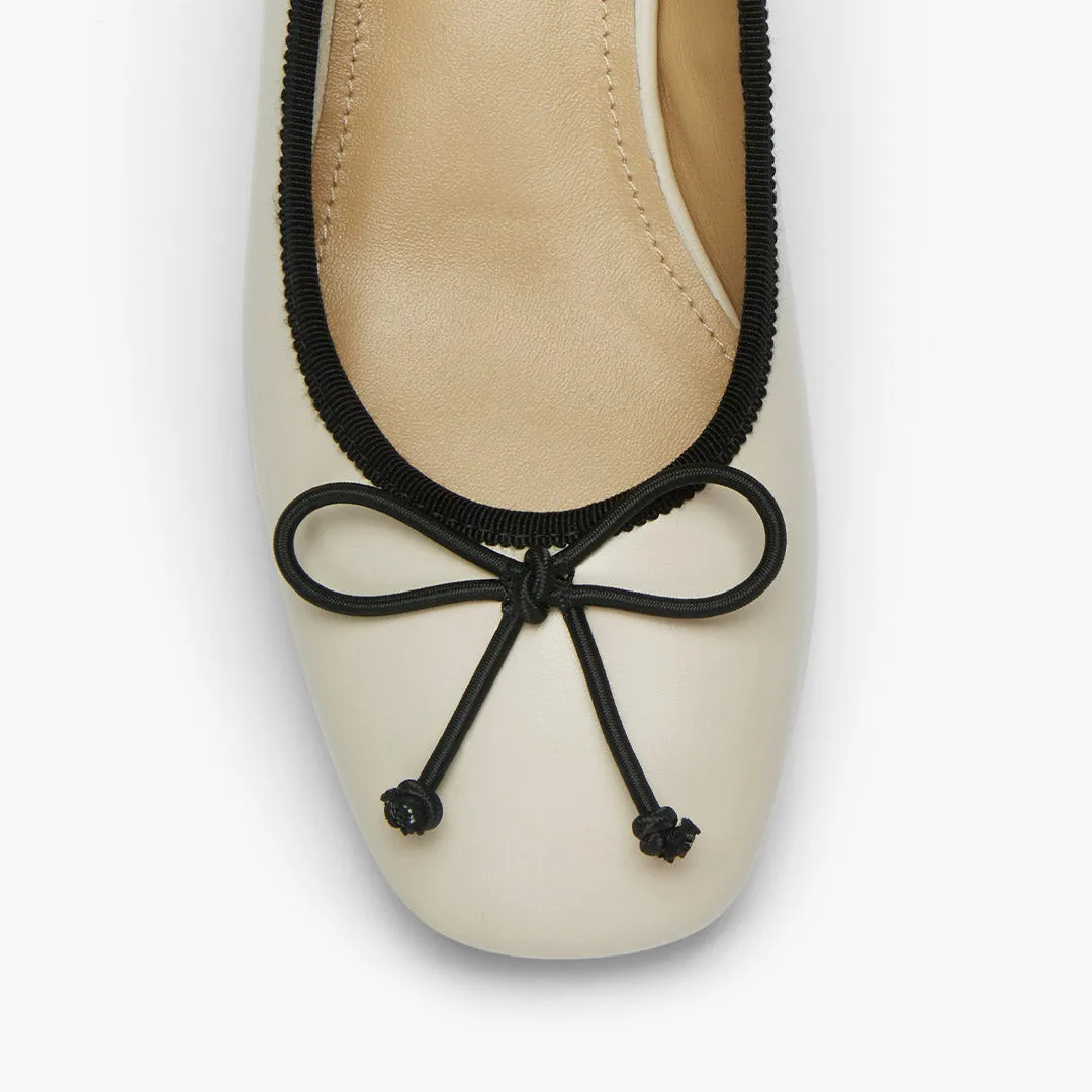 *Chiara - Ivory 3cm Ballet Pumps