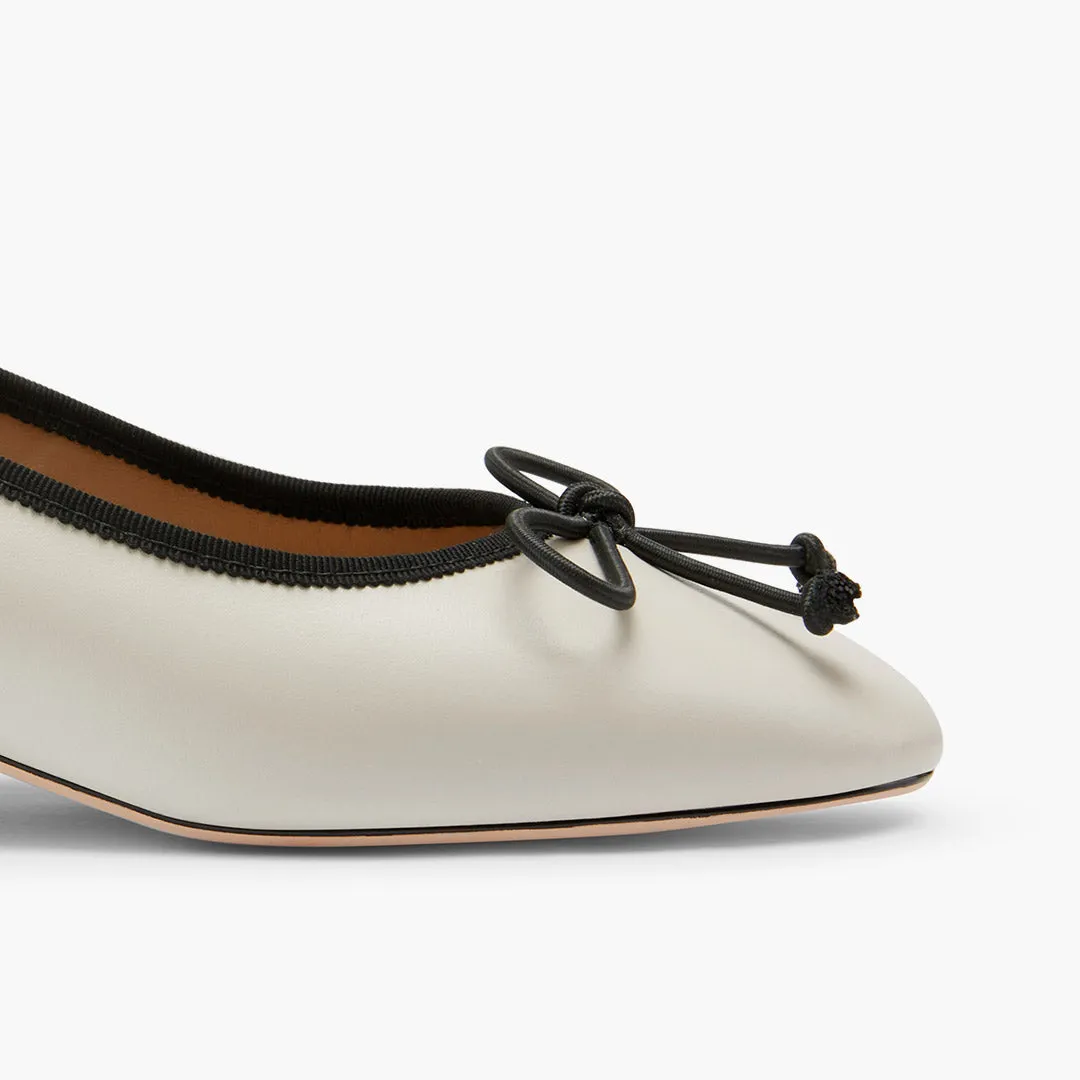 *Chiara - Ivory 3cm Ballet Pumps