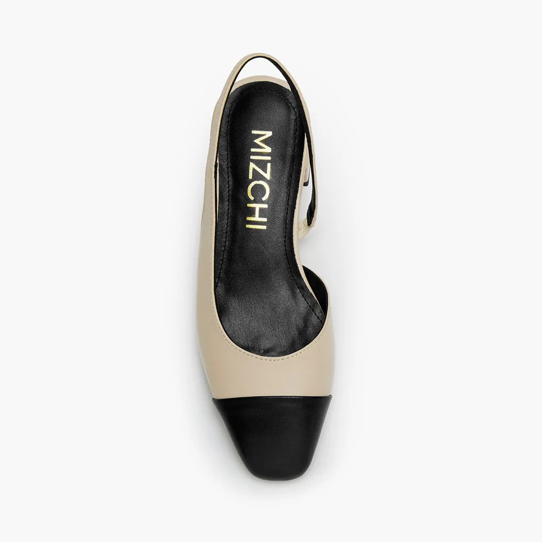 *Contessa - Beige Leather Slingback