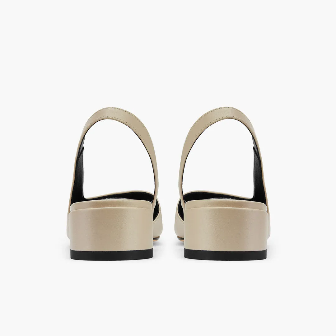 *Contessa - Beige Leather Slingback