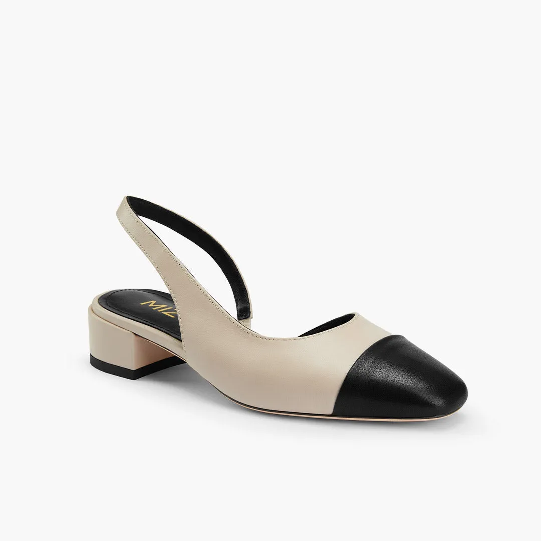 *Contessa - Beige Leather Slingback