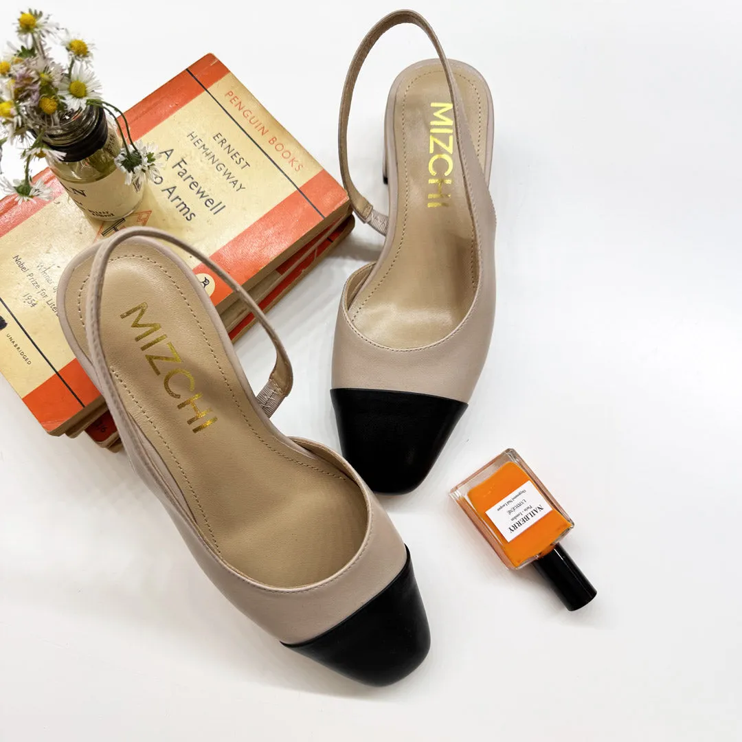 *Contessa - Beige Leather Slingback
