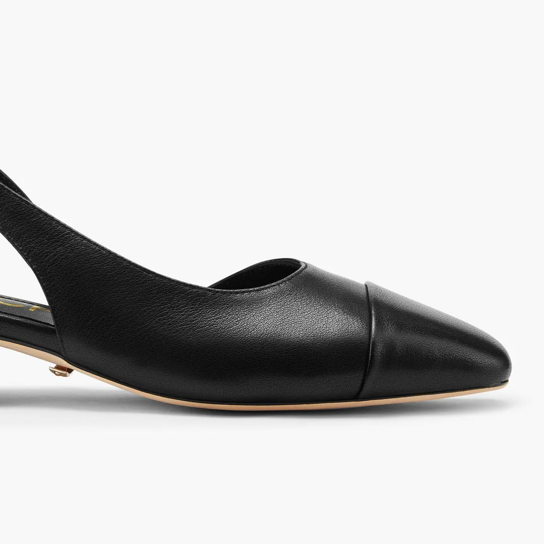 *Contessa - Black Leather Slingback