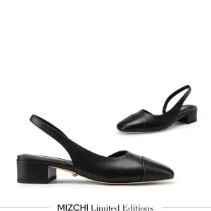 *Contessa - Black Leather Slingback