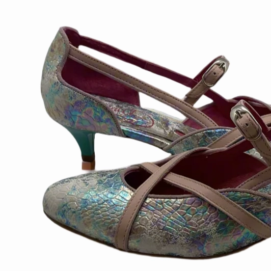 Croisse- multi pastel- mermaid kitten heel