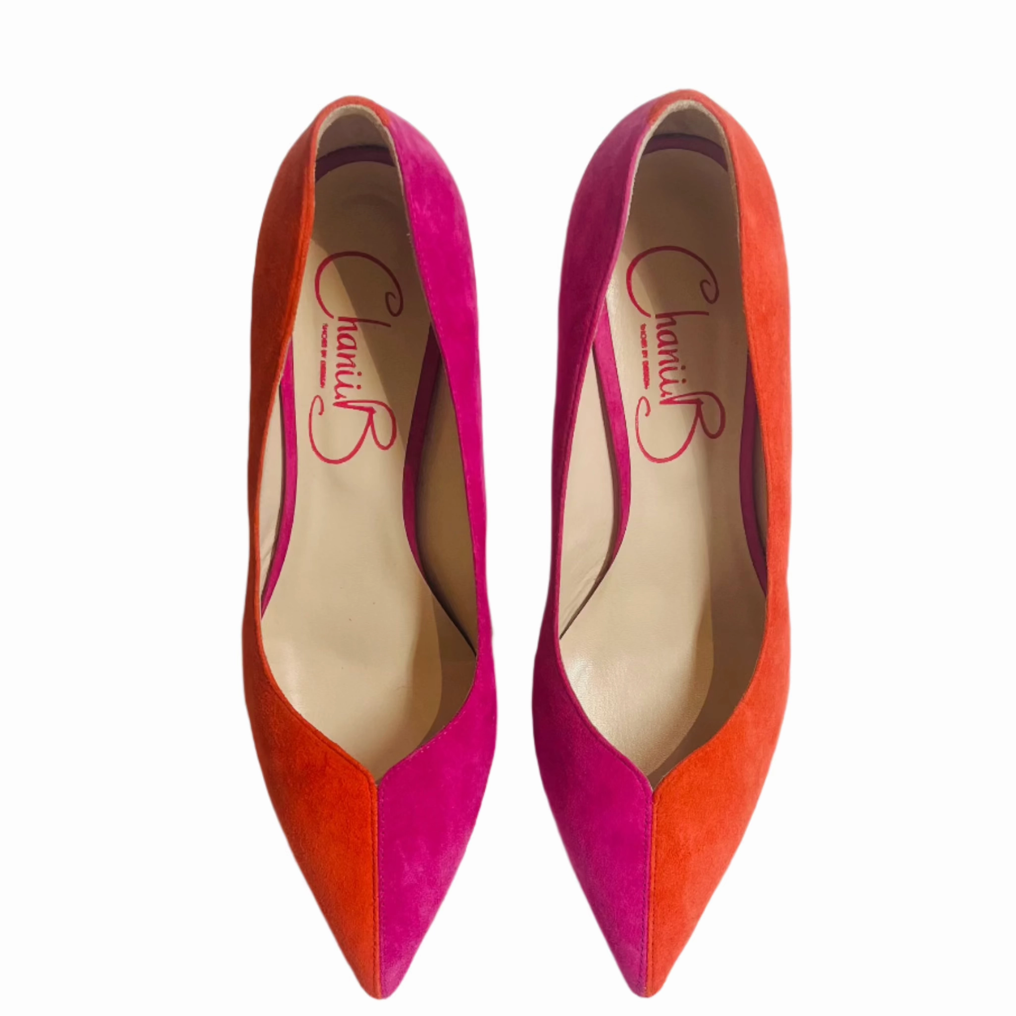 Cruella - Fuchsia/Orange kitten heel