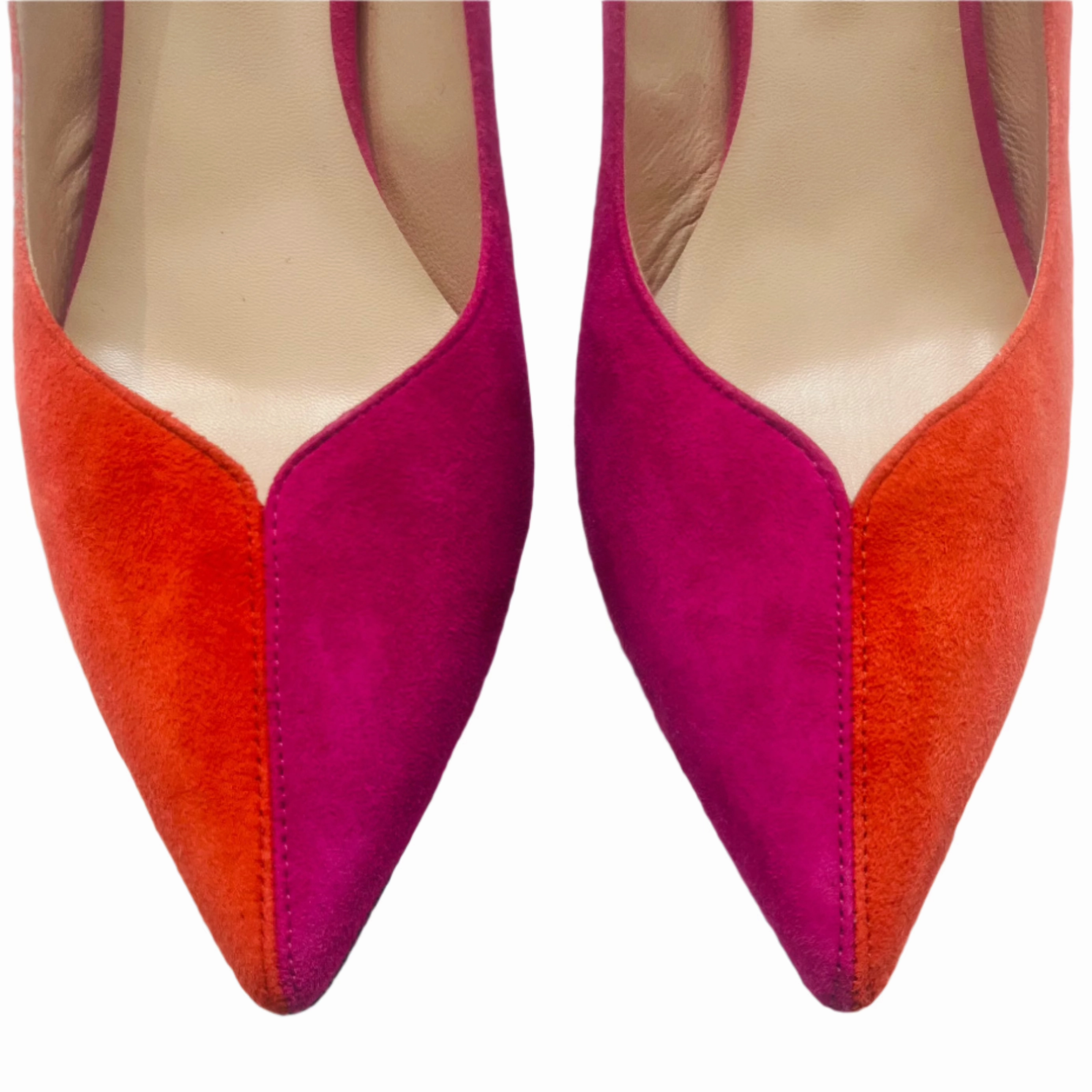 Cruella - Fuchsia/Orange kitten heel