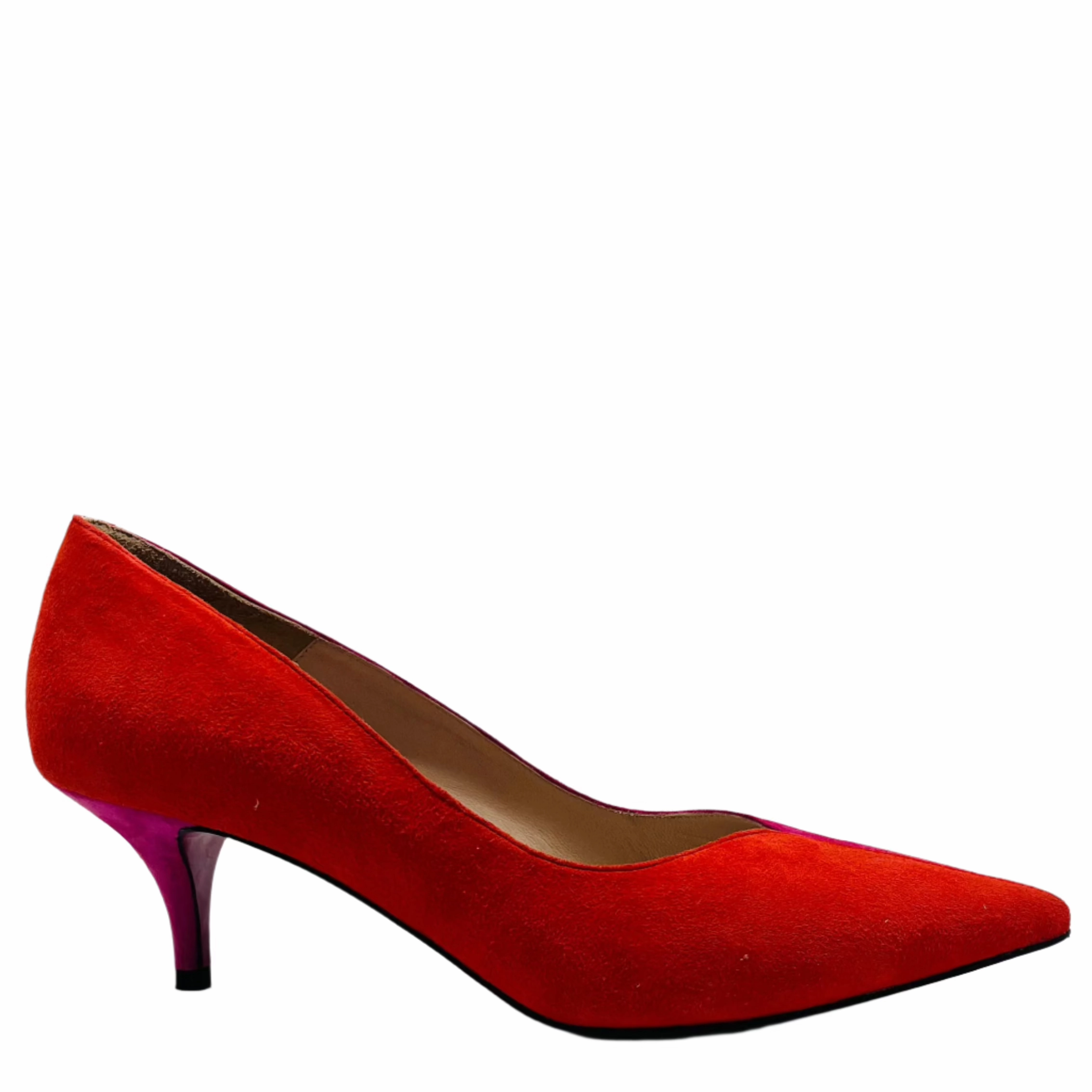 Cruella - Fuchsia/Orange kitten heel