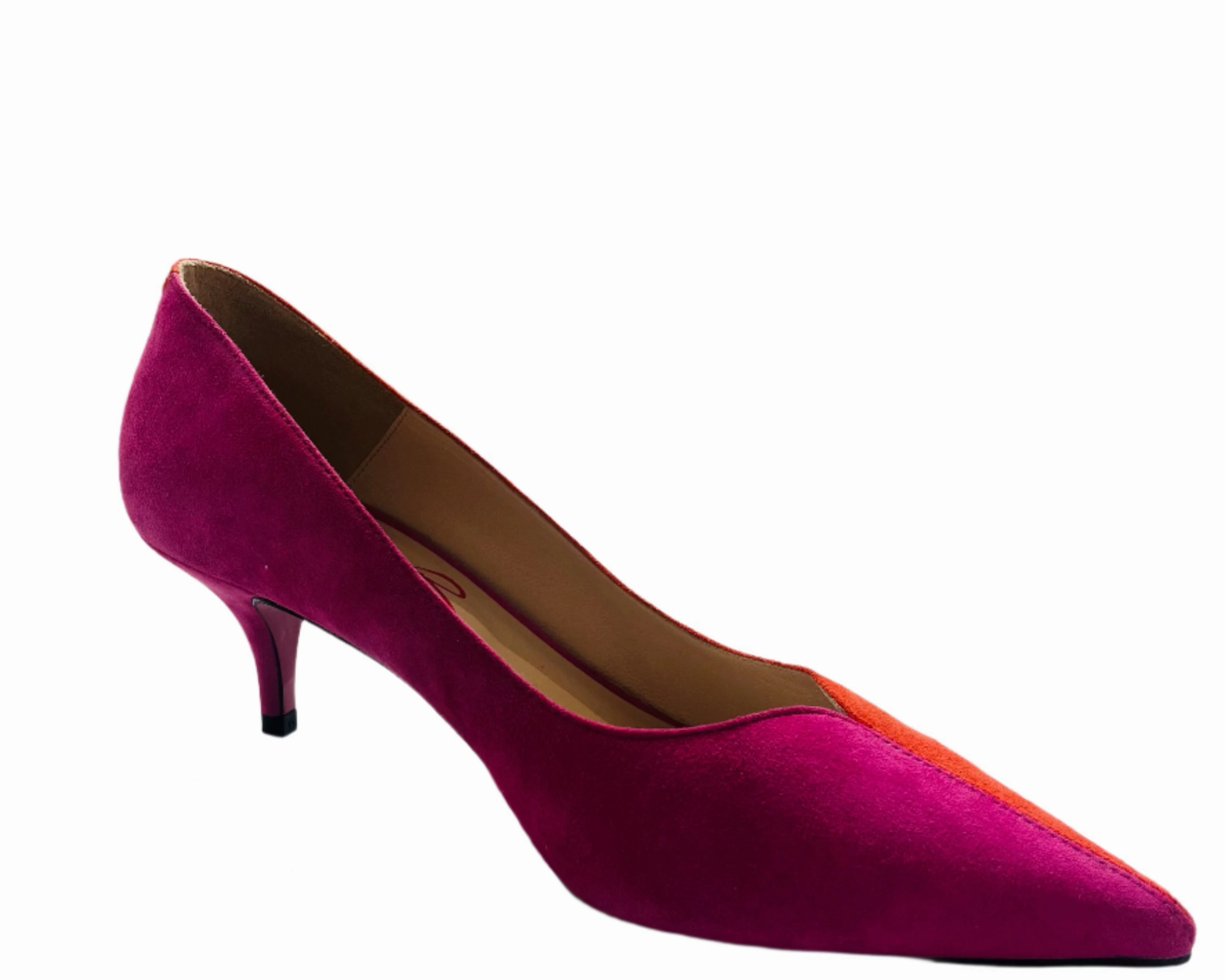 Cruella - Fuchsia/Orange kitten heel