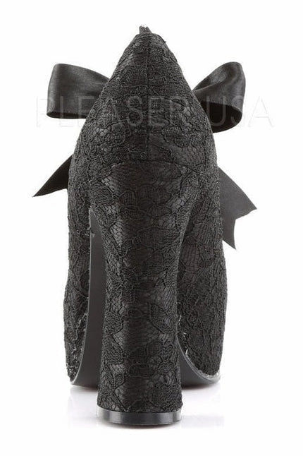 DEMON-11 Demonia Platform Pump | Black Genuine Satin