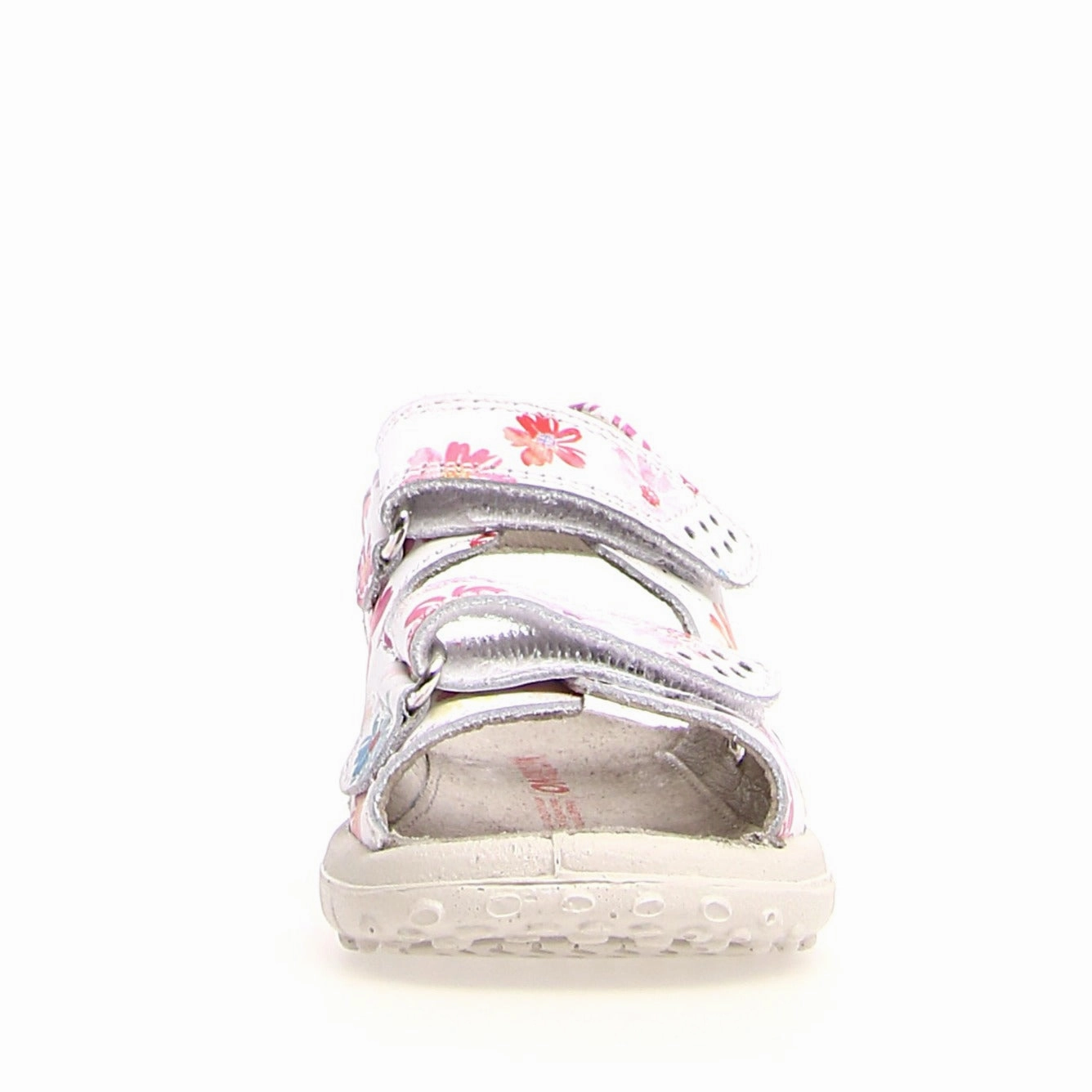Dock - White with flowers Leather||Dock - Cuir blanc  fleurs