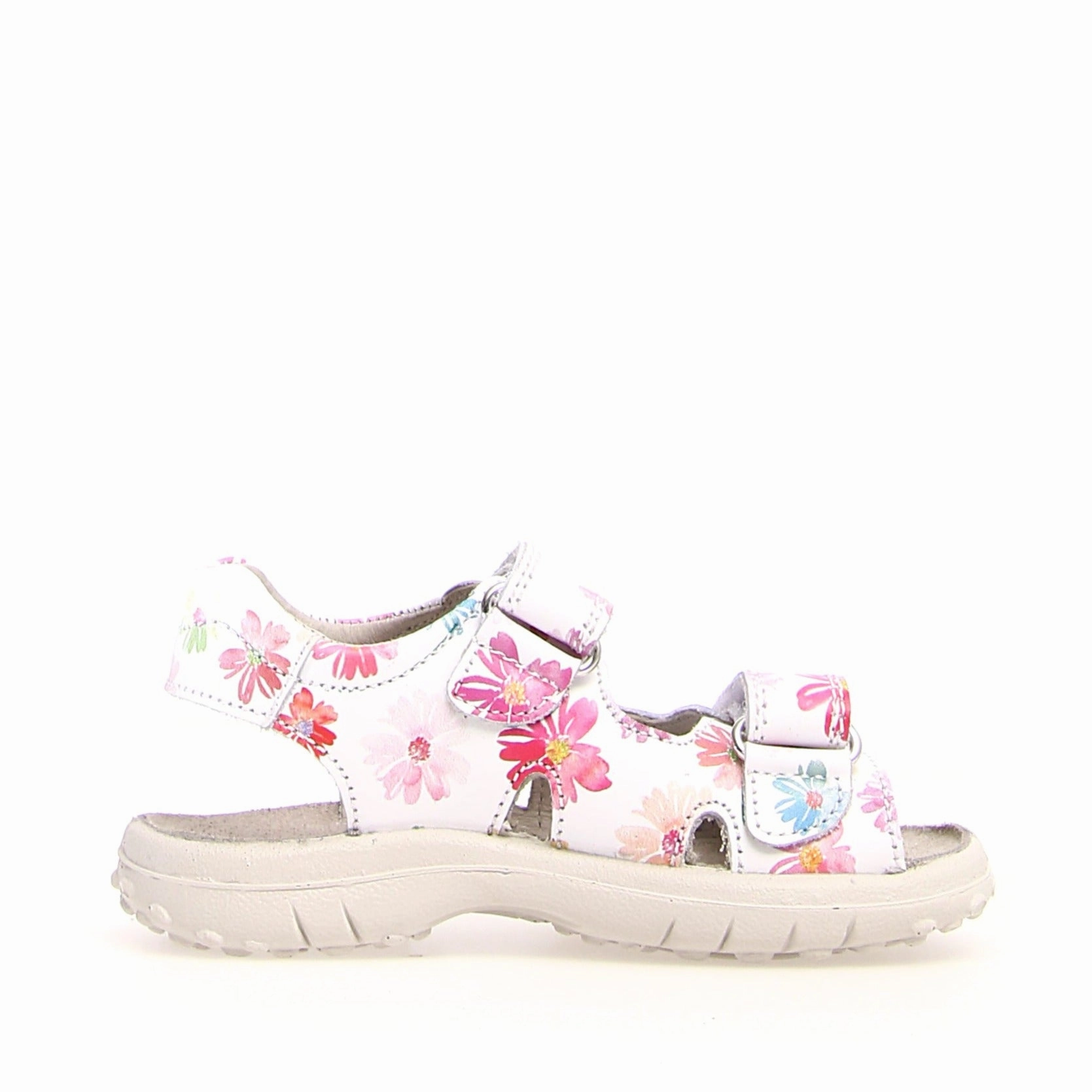 Dock - White with flowers Leather||Dock - Cuir blanc  fleurs