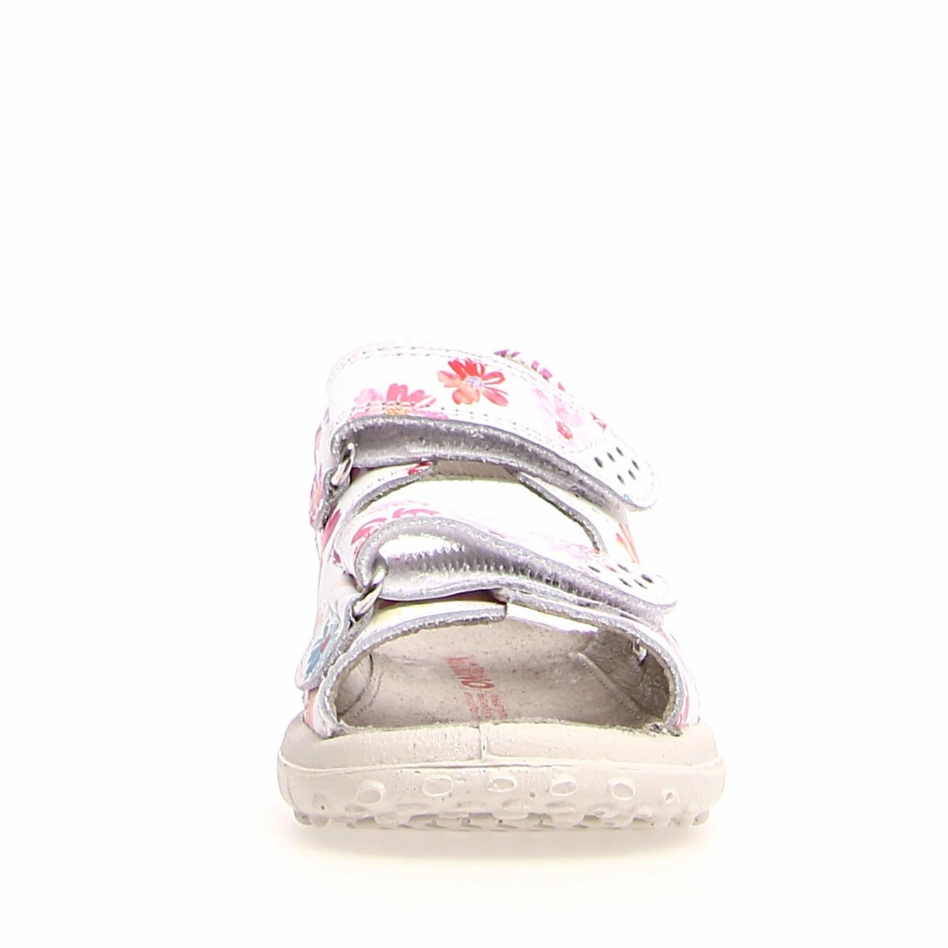 Dock - White with flowers Leather||Dock - Cuir blanc  fleurs