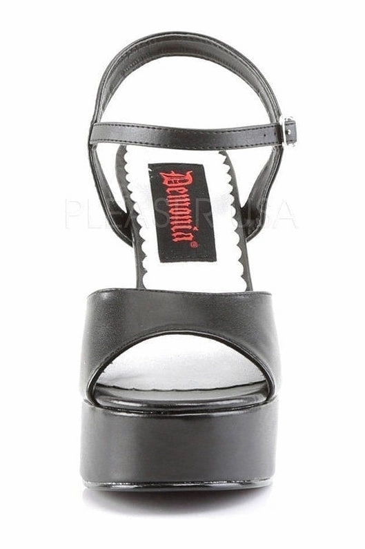 DOLLY-09 Sandal | Black Faux Leather