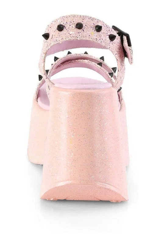 DYNAMITE-02 Ankle Boot | Pink Faux Leather