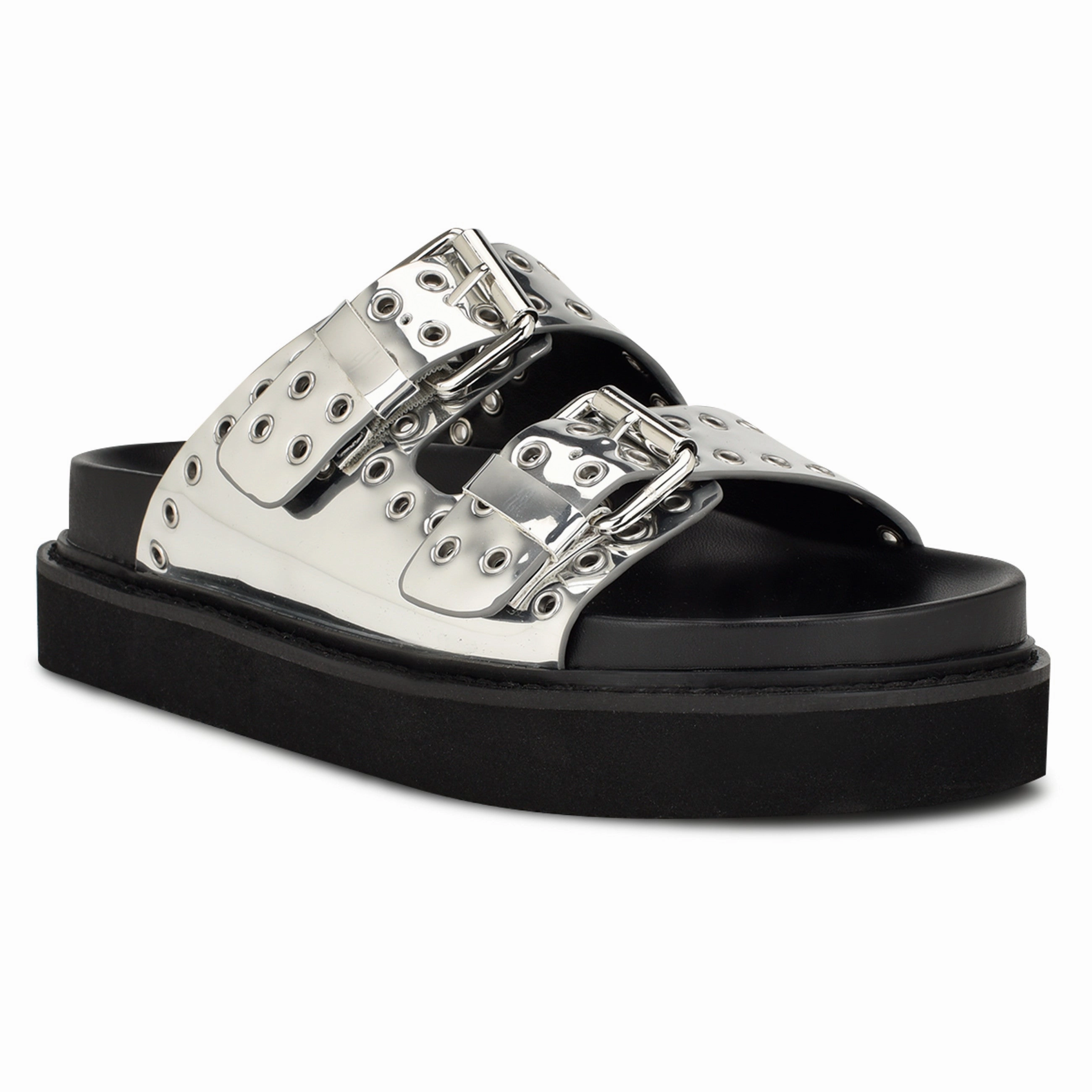 Eleny Buckle Slide Sandals