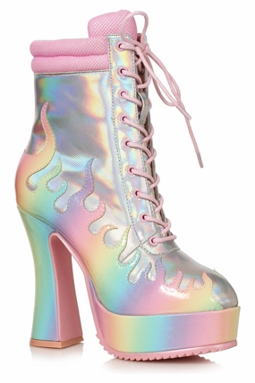 Ellie Shoes 557-FIRE Heel Womens Ankle Boot with Flame