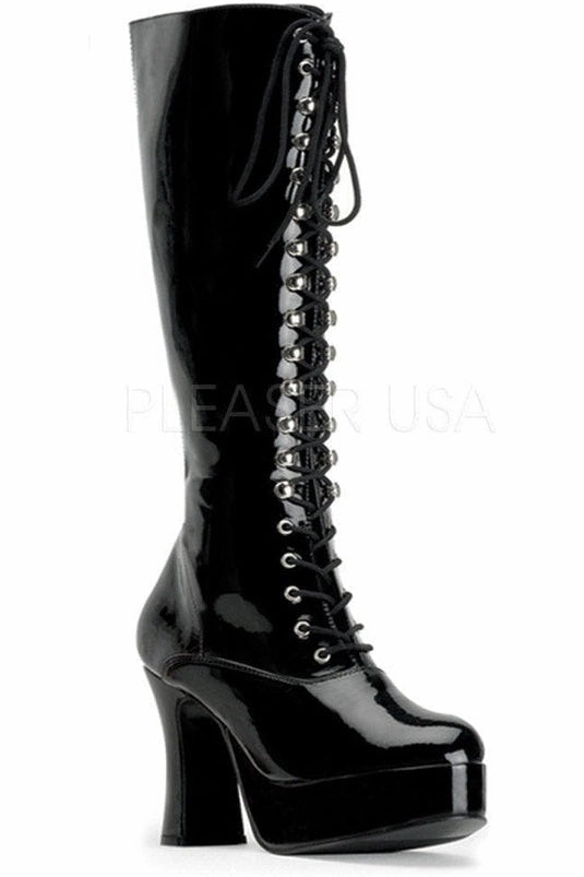 EXOTICA-2020 Knee Boot | Black Patent