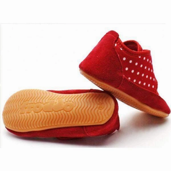 Froddo Girls Red Polka Baby Toddler First Walking Shoes (Made in Europe)
