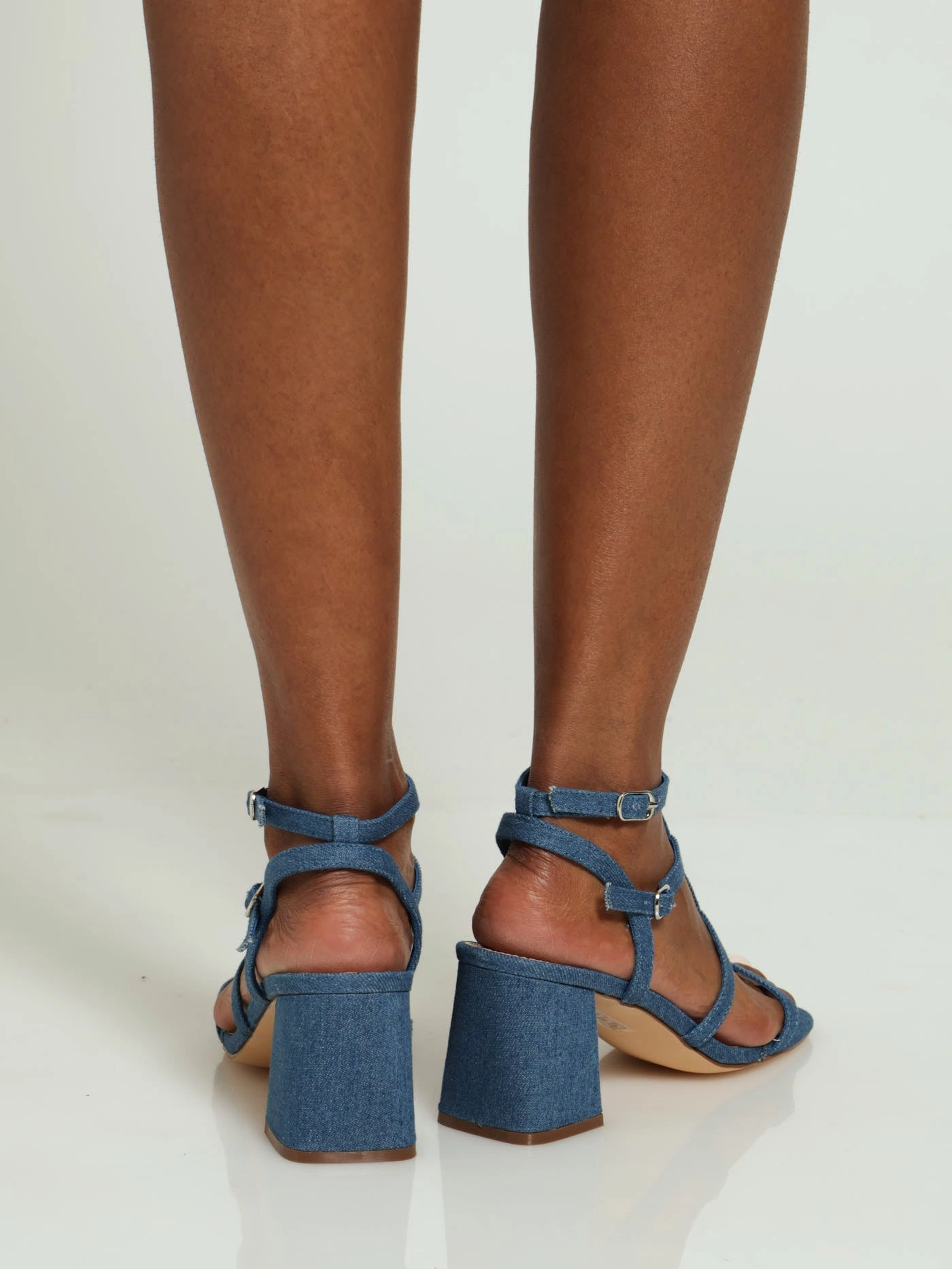 Genisis Multi Strap Block Heel - Dark Blue