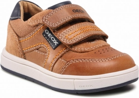 Geox Caramel Navy Double Velcro Sneakers