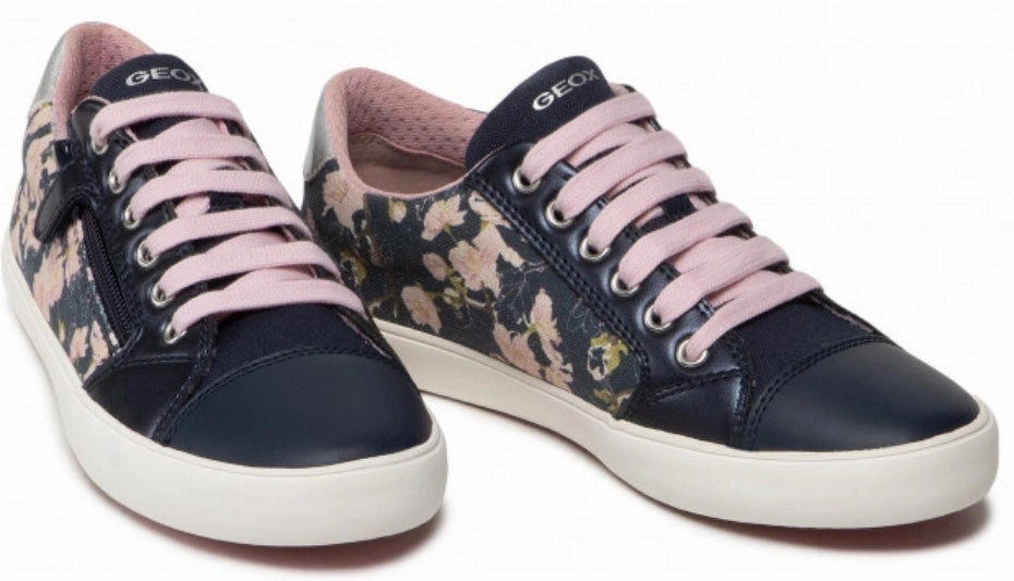 Geox Gisli Navy Pink Floral Sneakers