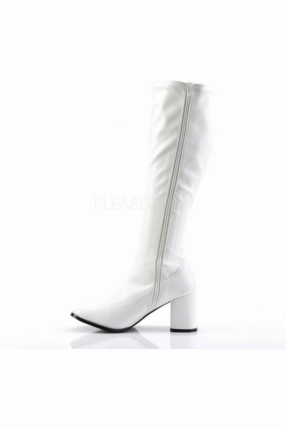 GOGO-300 Go Go Boot | White Faux Leather