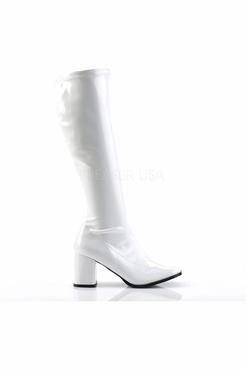 GOGO-300 Go Go Boot | White Patent