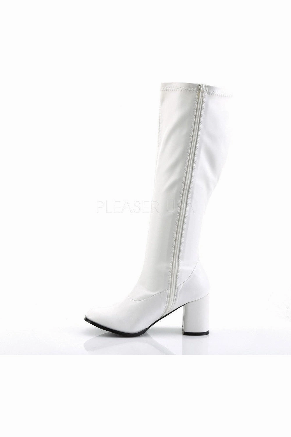 GOGO-300WC Go Go Boot | White Faux Leather