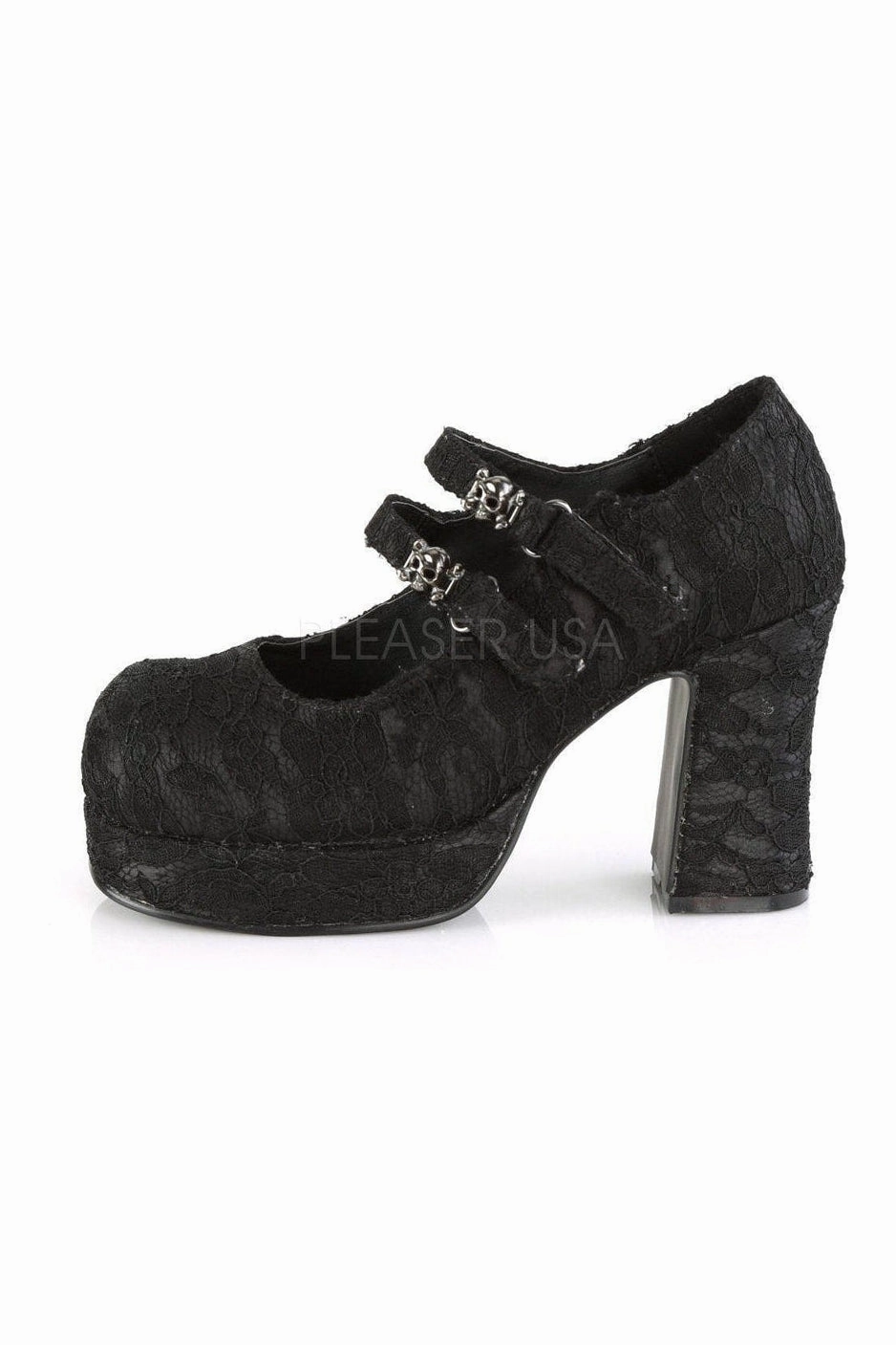 GOTHIKA-09 Demonia Maryjane | Black Genuine Satin