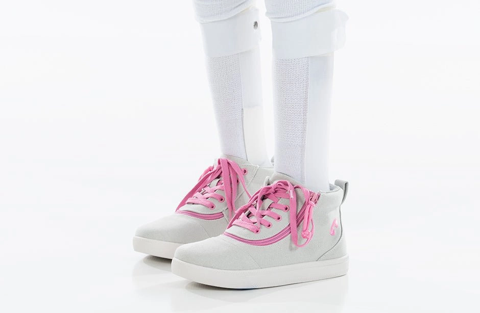 Grey/Pink BILLY D|R Short Wrap High Tops