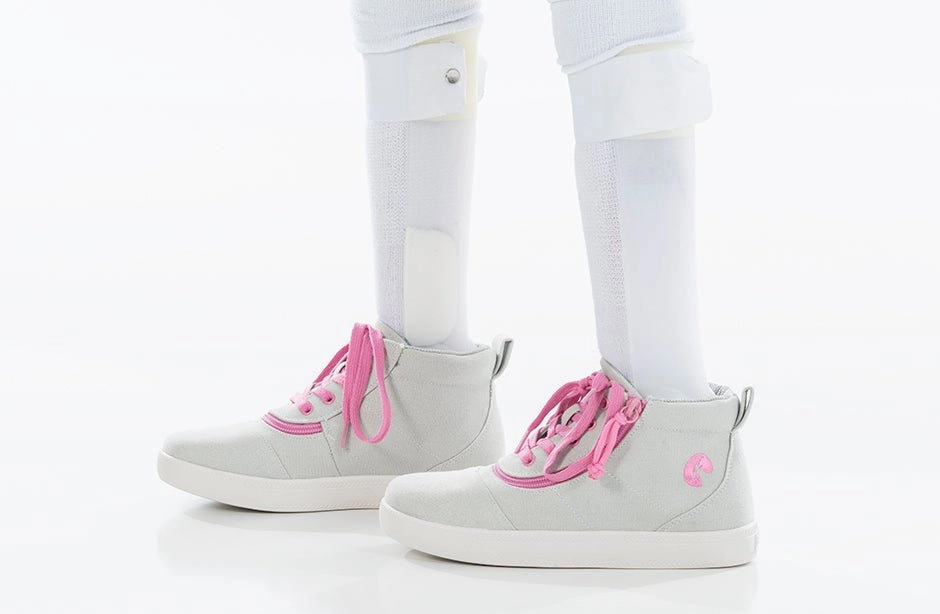Grey/Pink BILLY D|R Short Wrap High Tops