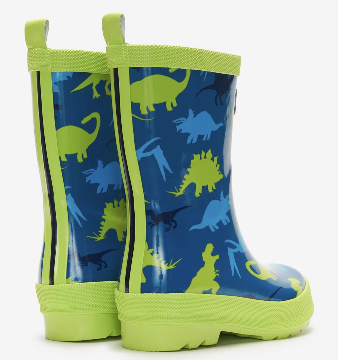 Hatley Real Dinos Shiny Rain Boots & Matching Socks Moroccan Blue