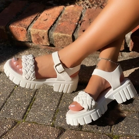 Hillary Sandals- White