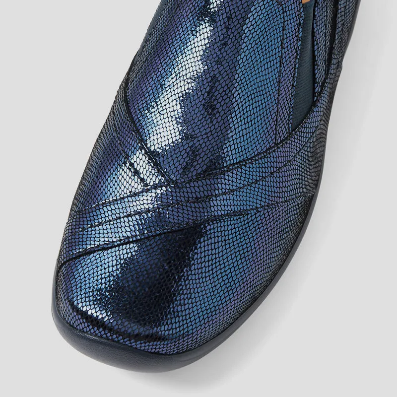 JAVA XF - NAVY LIZARD SHINE LEATHER