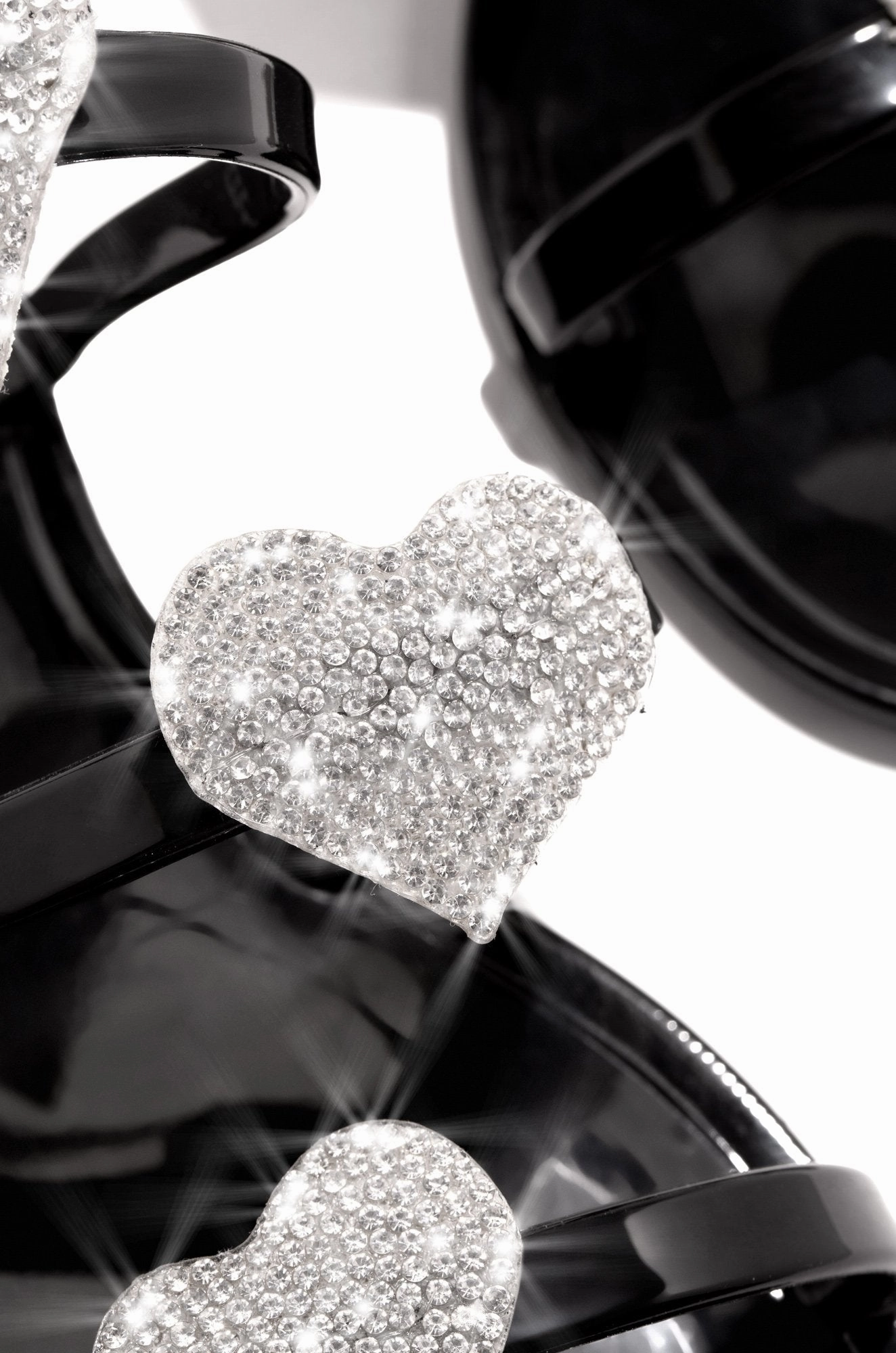 Jessica Heart Sandals- Black