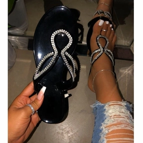 Jodie Rhinestone Swirl Sandals