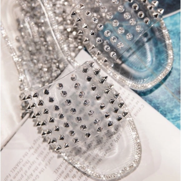Josie Clear Spiked Sandals