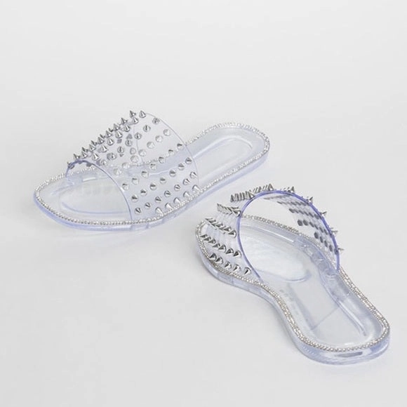 Josie Clear Spiked Sandals