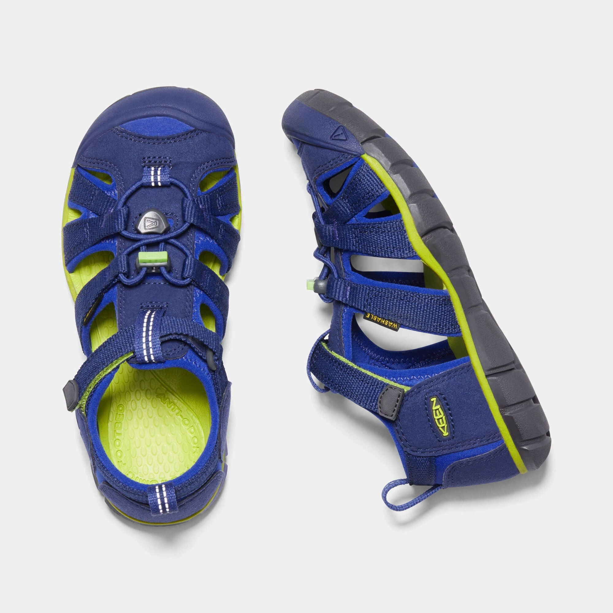 Keen Blue Depths/Chartreuse Seacamp II CNX Children's Sandal
