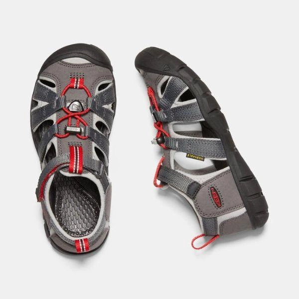 KEEN SEACAMP II CNX MAGNET/ RED LITTLE/BIG KIDS SANDALS (WATER FRIENDLY)
