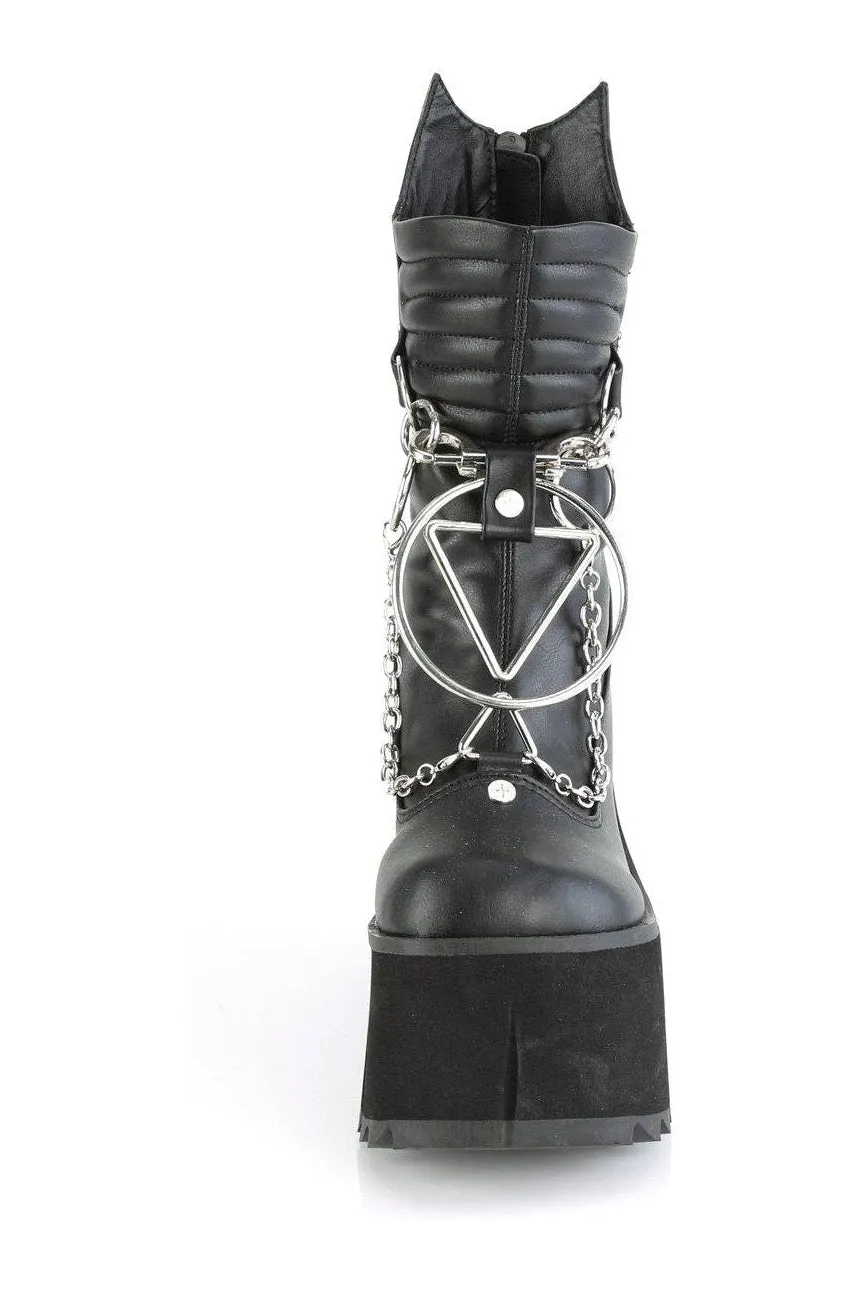 KERA-130 Knee Boot | Black Faux Leather