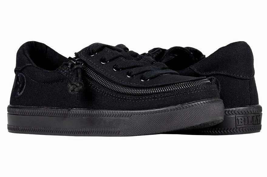 Kid's Black to the Floor Canvas BILLY Classic Lace Lows